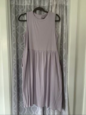 Able Lavender Sleeveless Gathered Midi Dress